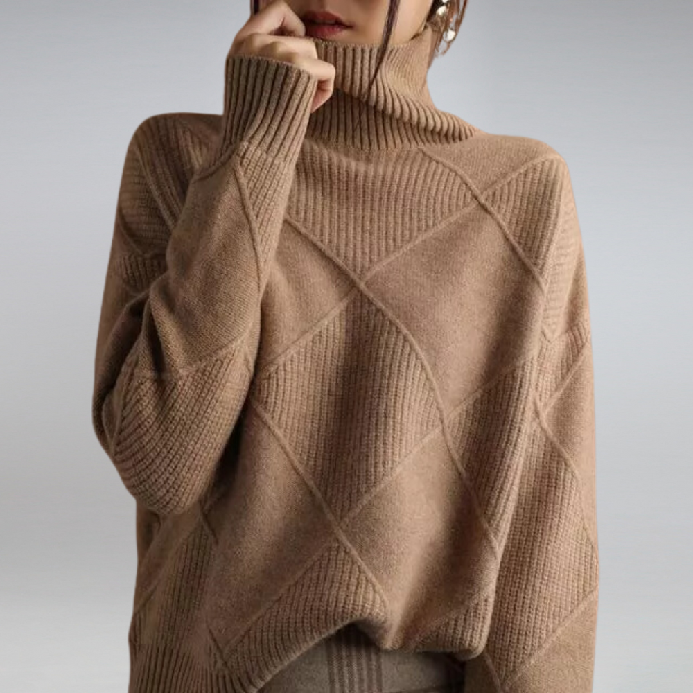 ADÈLE™ | Ciepły sweter z golfem o luźnym kroju — 3
