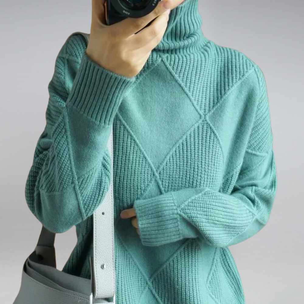 ADÈLE™ | Ciepły sweter z golfem o luźnym kroju — 8