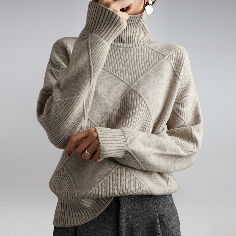 ADÈLE™ | Ciepły sweter z golfem o luźnym kroju — 4