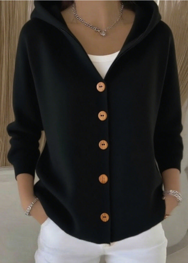 CAMILLE™ | Sweter rozpinany z kapturem na guziki — 3