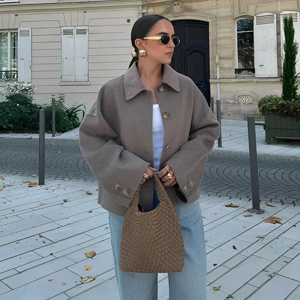 MARGAUX™ | Krótka kurtka oversize z kołnierzem — 2