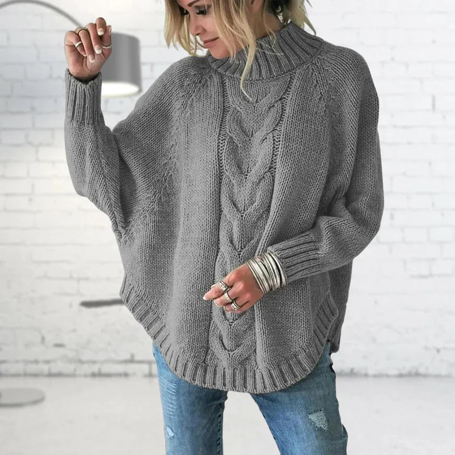 ÉLODIE™ | Ciepły sweter oversize w warkocze z golfem — 4