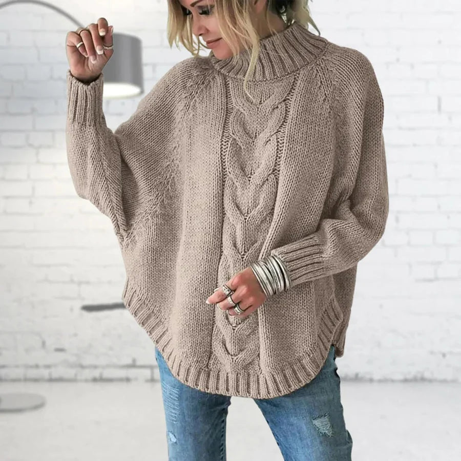 ÉLODIE™ | Ciepły sweter oversize w warkocze z golfem — 2