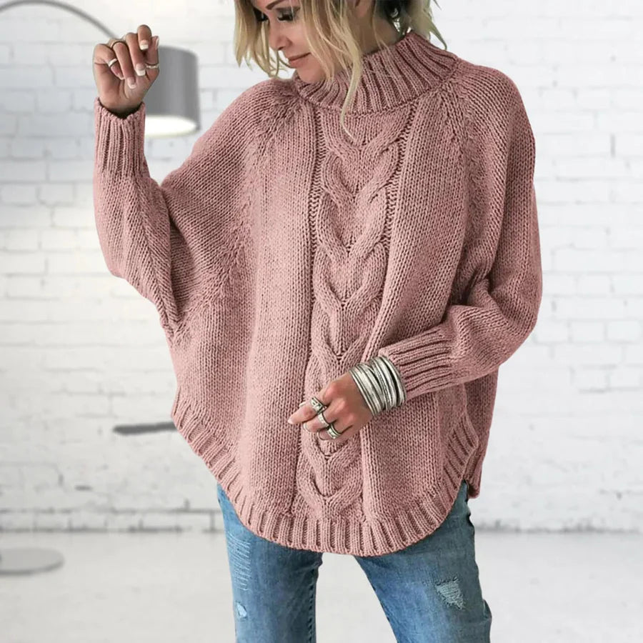 ÉLODIE™ | Ciepły sweter oversize w warkocze z golfem — 3
